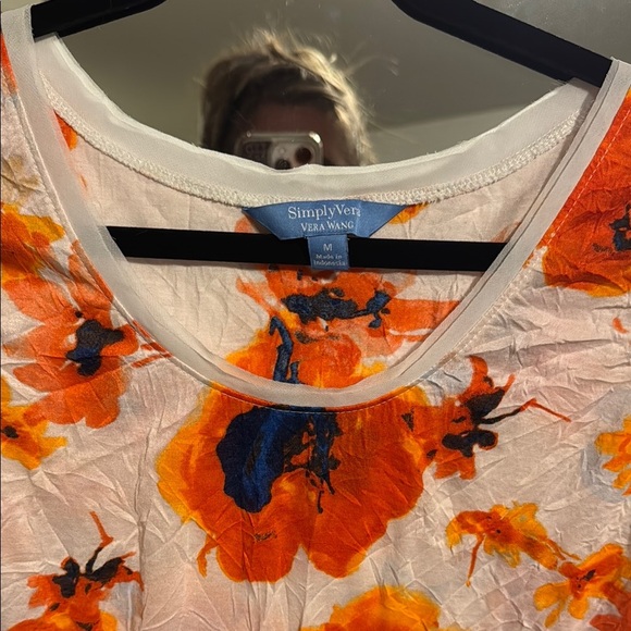 Simply Vera Vera Wang Orange and Pink Sleeveless Tank Top - Picture 5 of 5